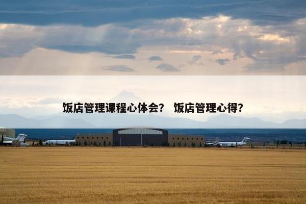 饭店管理课程心体会？ 饭店管理心得？