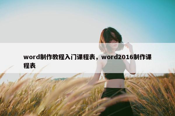 word制作教程入门课程表，word2016制作课程表