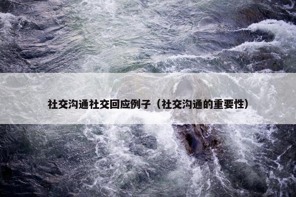 社交沟通社交回应例子（社交沟通的重要性）
