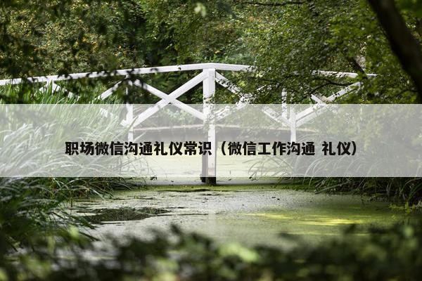 职场微信沟通礼仪常识（微信工作沟通 礼仪）