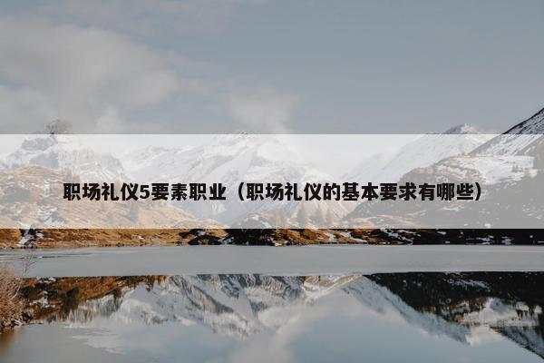 职场礼仪5要素职业（职场礼仪的基本要求有哪些）