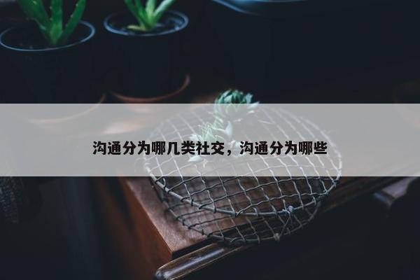 沟通分为哪几类社交，沟通分为哪些