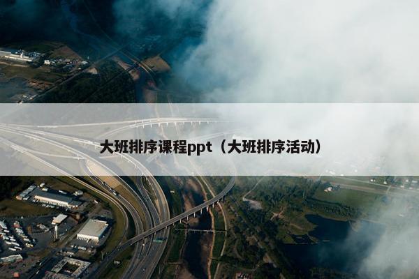 大班排序课程ppt（大班排序活动）