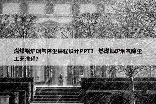 燃煤锅炉烟气除尘课程设计PPT？ 燃煤锅炉烟气除尘工艺流程？