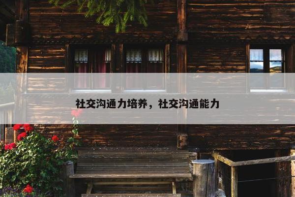 社交沟通力培养，社交沟通能力