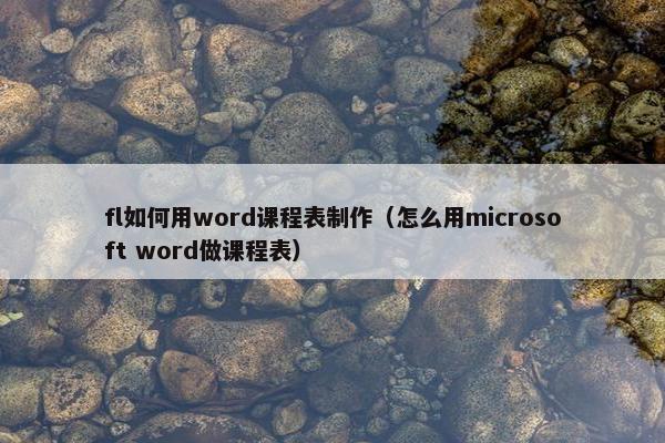 fl如何用word课程表制作（怎么用microsoft word做课程表）