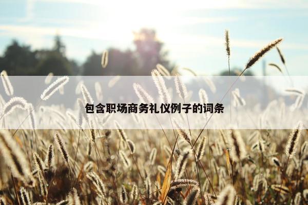 包含职场商务礼仪例子的词条