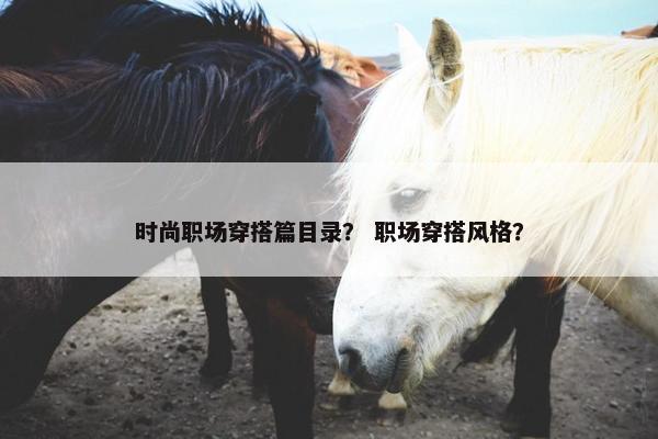 时尚职场穿搭篇目录？ 职场穿搭风格？