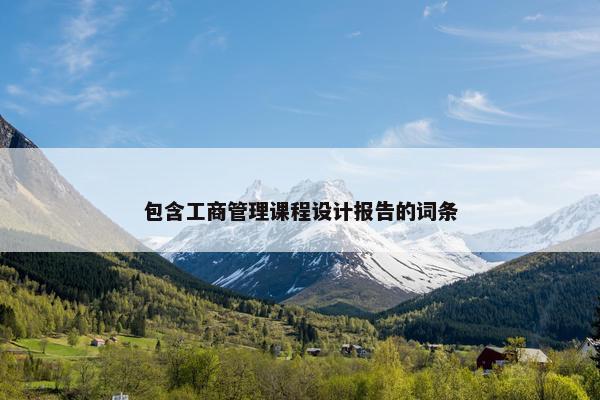 包含工商管理课程设计报告的词条