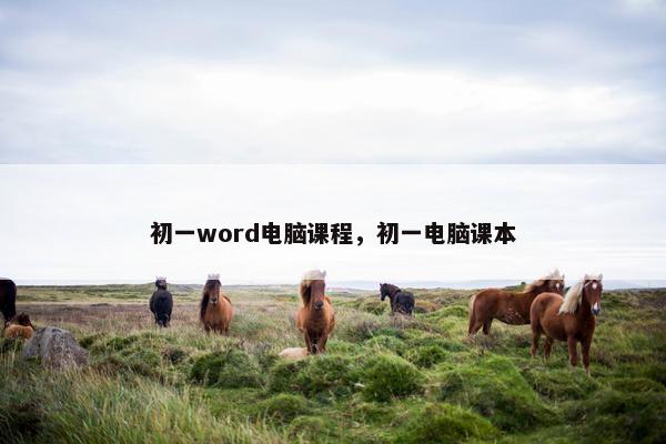 初一word电脑课程，初一电脑课本