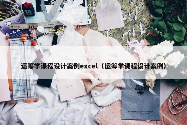 运筹学课程设计案例excel（运筹学课程设计案例）