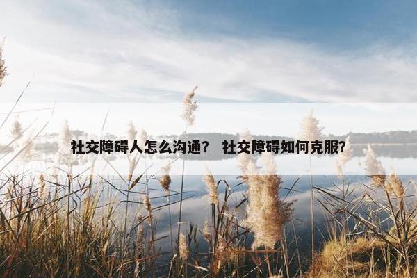 社交障碍人怎么沟通？ 社交障碍如何克服？