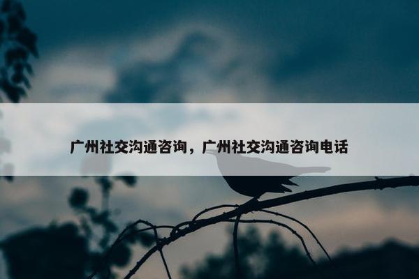 广州社交沟通咨询，广州社交沟通咨询电话