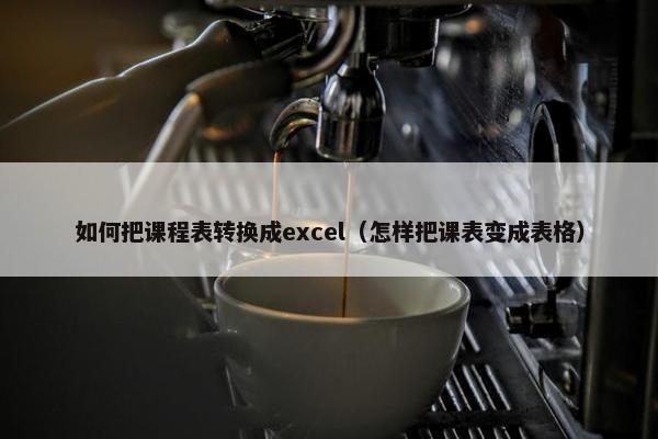 如何把课程表转换成excel（怎样把课表变成表格）