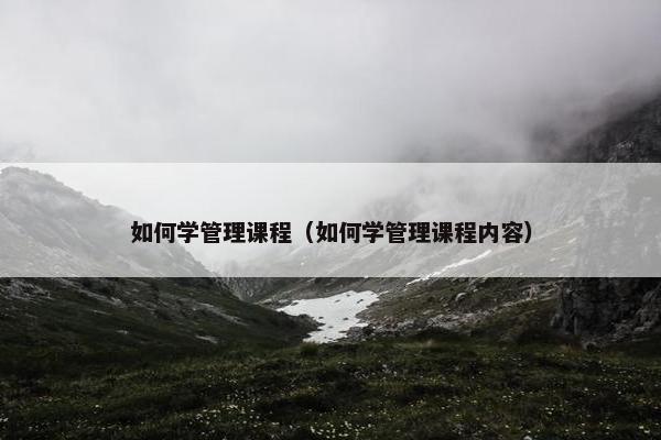 如何学管理课程（如何学管理课程内容）