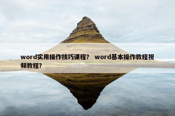 word实用操作技巧课程？ word基本操作教程视频教程？