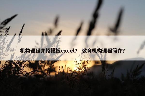 机构课程介绍模板excel？ 教育机构课程简介？