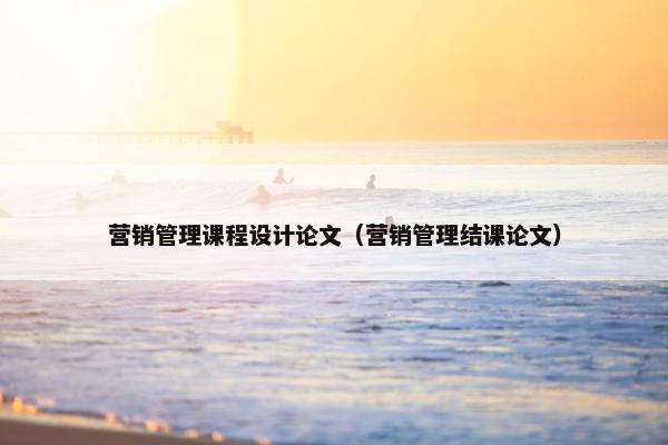 营销管理课程设计论文（营销管理结课论文）