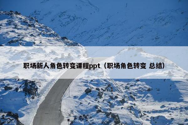 职场新人角色转变课程ppt（职场角色转变 总结）