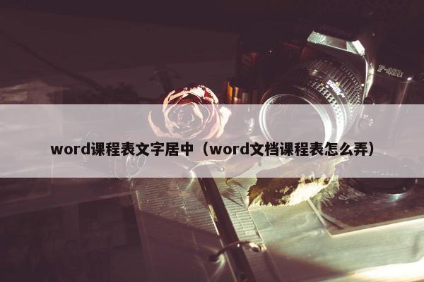 word课程表文字居中（word文档课程表怎么弄）