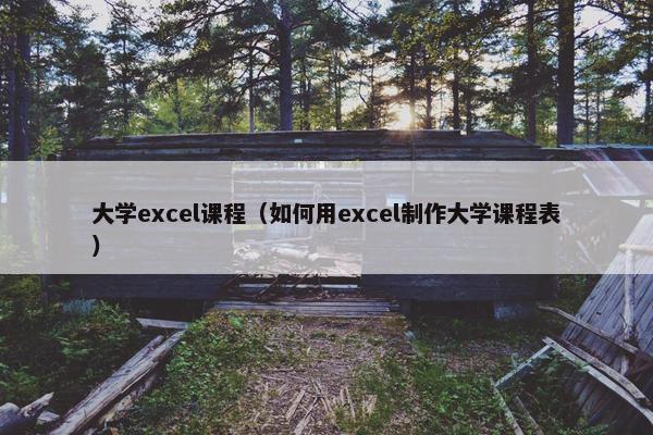 大学excel课程（如何用excel制作大学课程表）