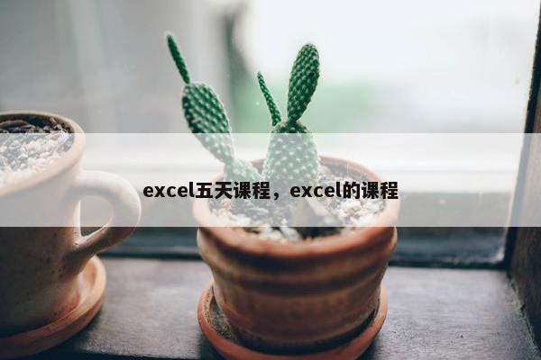 excel五天课程，excel的课程