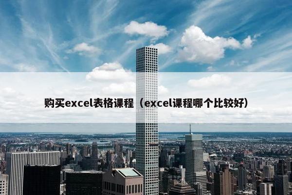 购买excel表格课程（excel课程哪个比较好）