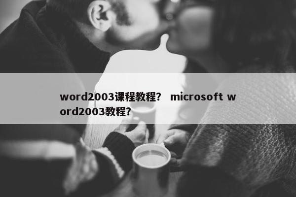word2003课程教程？ microsoft word2003教程？