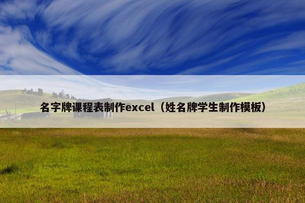 名字牌课程表制作excel（姓名牌学生制作模板）