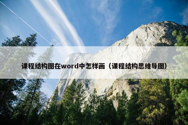 课程结构图在word中怎样画（课程结构思维导图）