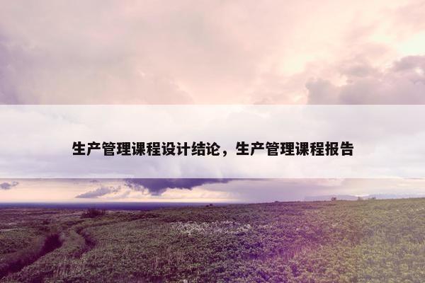 生产管理课程设计结论，生产管理课程报告