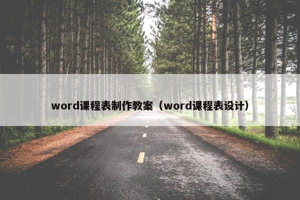 word课程表制作教案（word课程表设计）