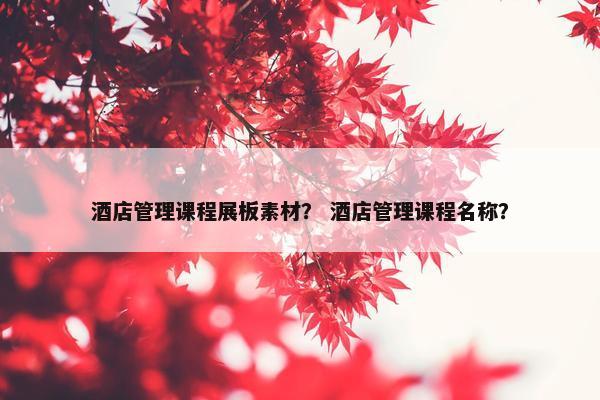 酒店管理课程展板素材？ 酒店管理课程名称？