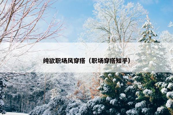 纯欲职场风穿搭（职场穿搭知乎）