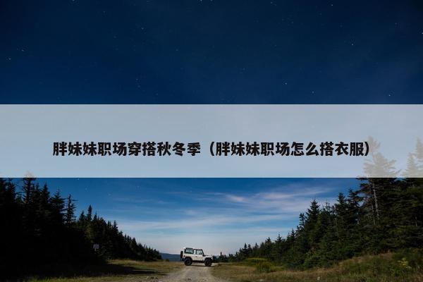 胖妹妹职场穿搭秋冬季（胖妹妹职场怎么搭衣服）