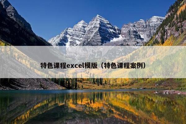 特色课程excel模版（特色课程案例）