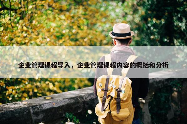 企业管理课程导入，企业管理课程内容的概括和分析
