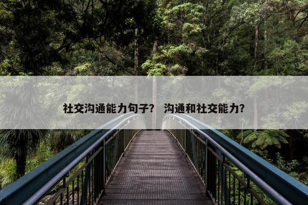 社交沟通能力句子？ 沟通和社交能力？
