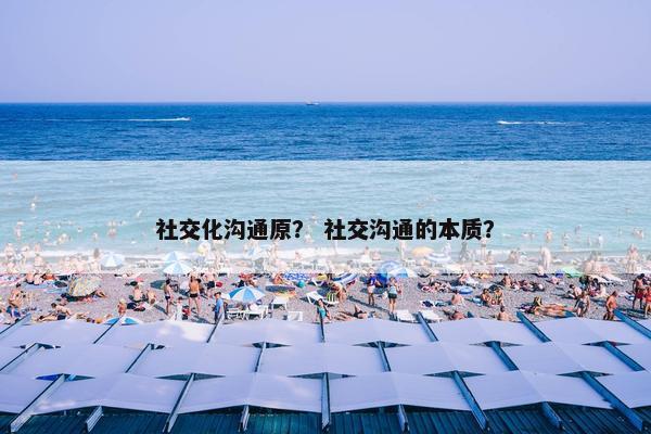 社交化沟通原？ 社交沟通的本质？