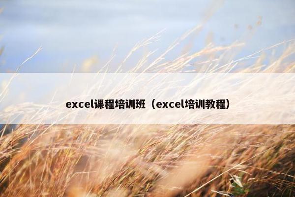 excel课程培训班（excel培训教程）