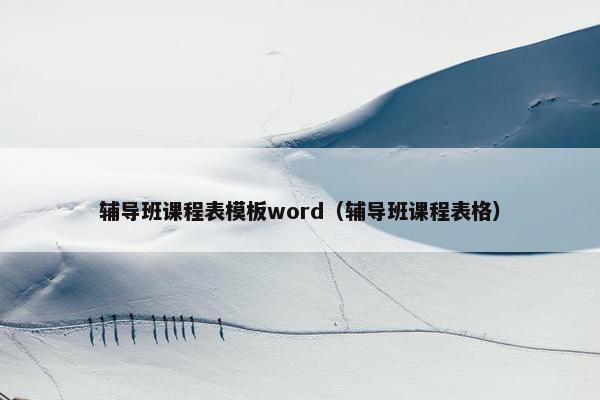 辅导班课程表模板word（辅导班课程表格）