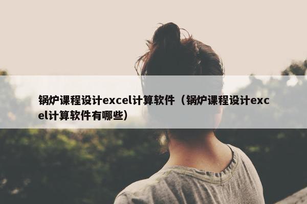 锅炉课程设计excel计算软件（锅炉课程设计excel计算软件有哪些）