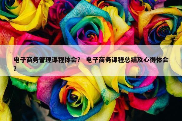 电子商务管理课程体会？ 电子商务课程总结及心得体会？