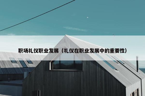 职场礼仪职业发展（礼仪在职业发展中的重要性）