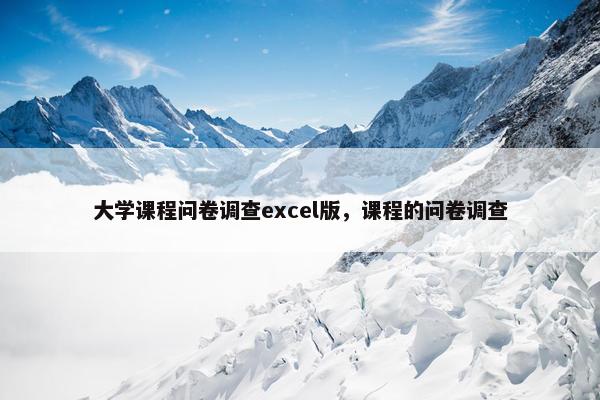 大学课程问卷调查excel版，课程的问卷调查