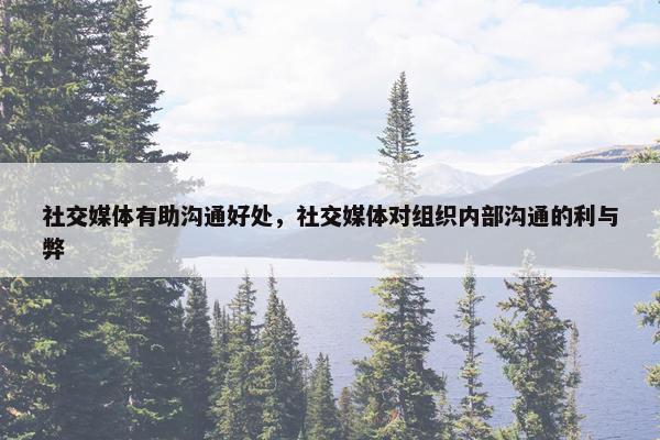 社交媒体有助沟通好处，社交媒体对组织内部沟通的利与弊