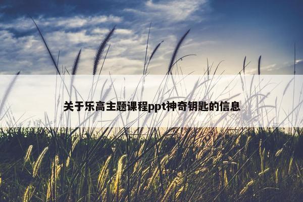 关于乐高主题课程ppt神奇钥匙的信息