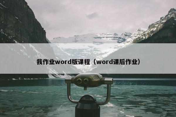 我作业word版课程（word课后作业）