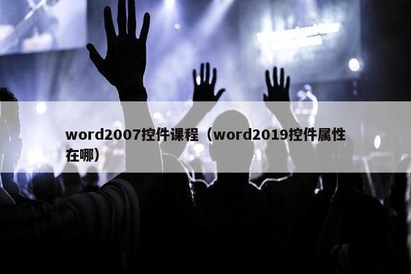 word2007控件课程（word2019控件属性在哪）