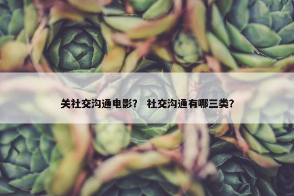 关社交沟通电影？ 社交沟通有哪三类？